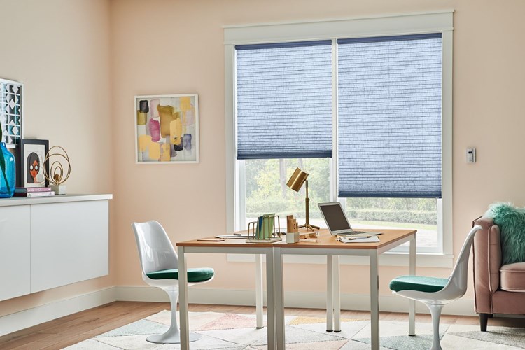 3/4" Single Cell Cellular Shades with Motorized Lift: Serenade, Midnight 0727